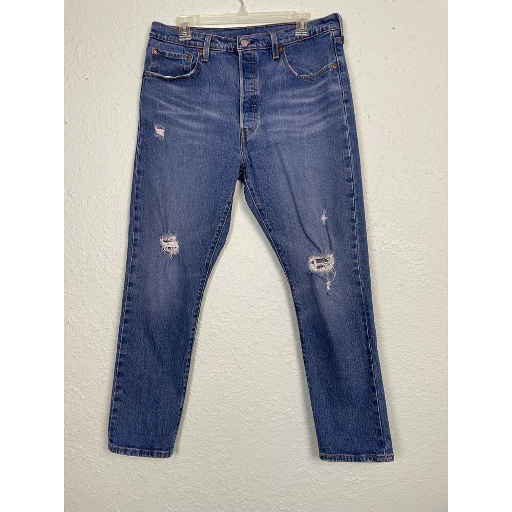 Levis 501 Skinny Jeans Mens 31 x 35 Button-up Straight Fit Everyday Wear (162)